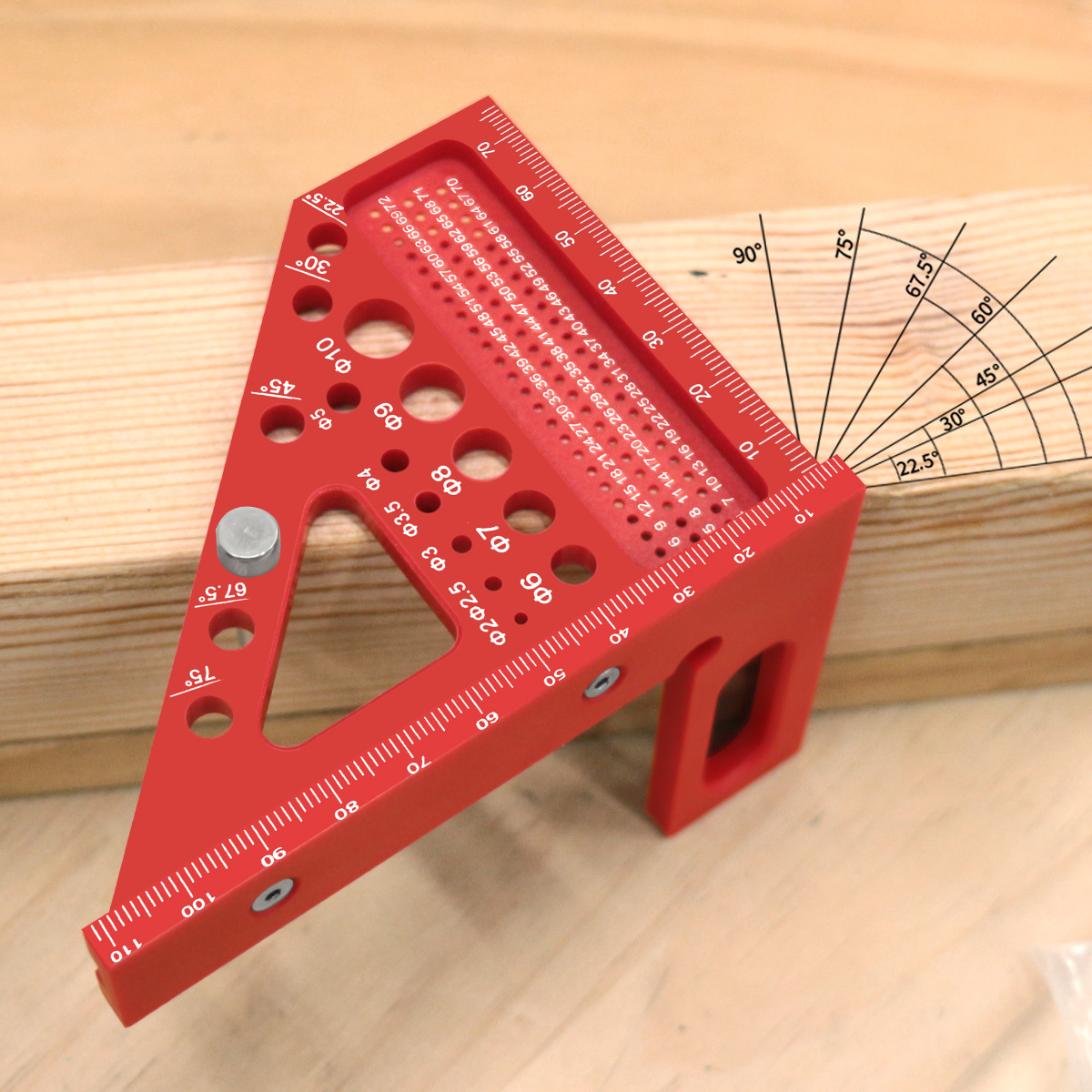 Woodworking For Engineers - 3D 다각도 측정자 미터법 45/90도 목공