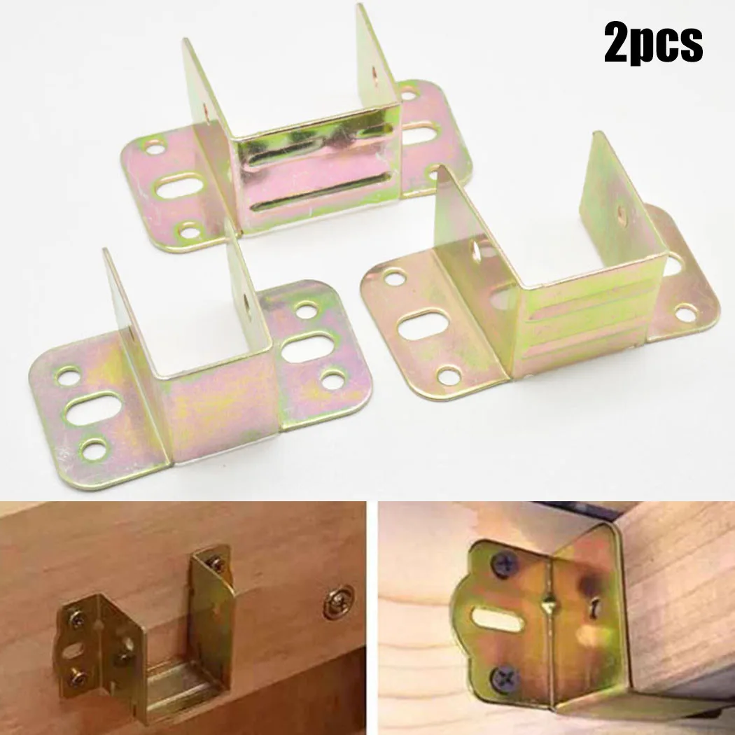 Woodworking Joint Types - 2pcs U 모양의 금속 침대 브래킷