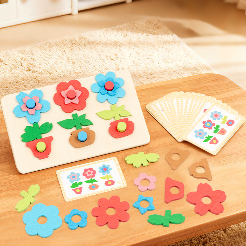 Woodworking Game - 다용도 꽃 퍼즐 보드와 빌딩 블록