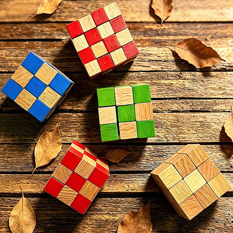 Woodworking Game - 정사각형 뱀 큐브 나무 두뇌 티저