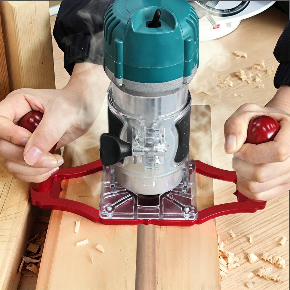 Woodworking And Carpentry - 핸들이 있는 라우터 베이스 및 중심선