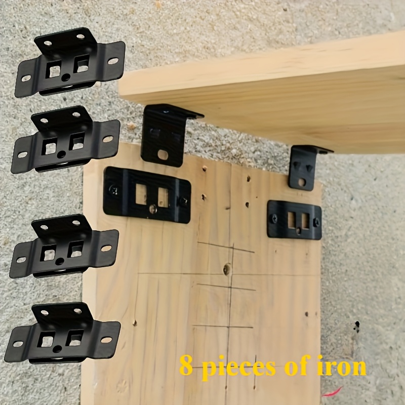 Woodworking Joint Types - 4세트 2-in-1 금속 고정 클립, L자형