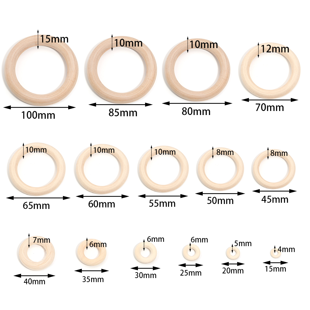 미완성 원목 링 15-100MM 천연 나무 링 마크라메 - Woodworking Joint Types 리뷰 및 가격
