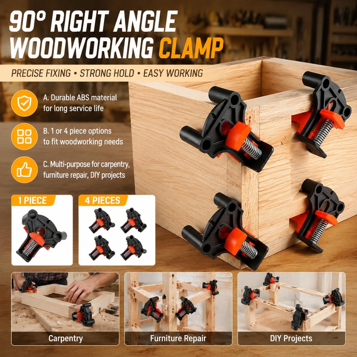 프리미엄 목공용 90도 직각 코너 클램프 키트 (캐비닛 - Woodworking And Carpentry 리뷰 및 가격