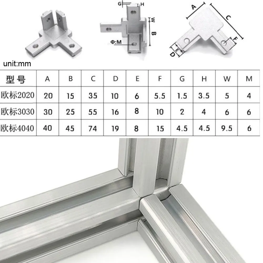 10개 3방향 코너 브래킷 커넥터 EU 2020 303 - Woodworking Joint Types 리뷰 및 가격