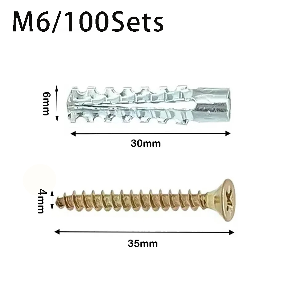 100세트 M6 금속 톱니형 확장 튜브 셀프 태핑 나사 - Woodworking Youtube 리뷰 및 가격