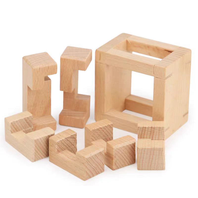 교육용 분리형 장난감 인터락 퍼즐 큐브 나무 두뇌 티저 - Woodworking Game 리뷰 및 가격